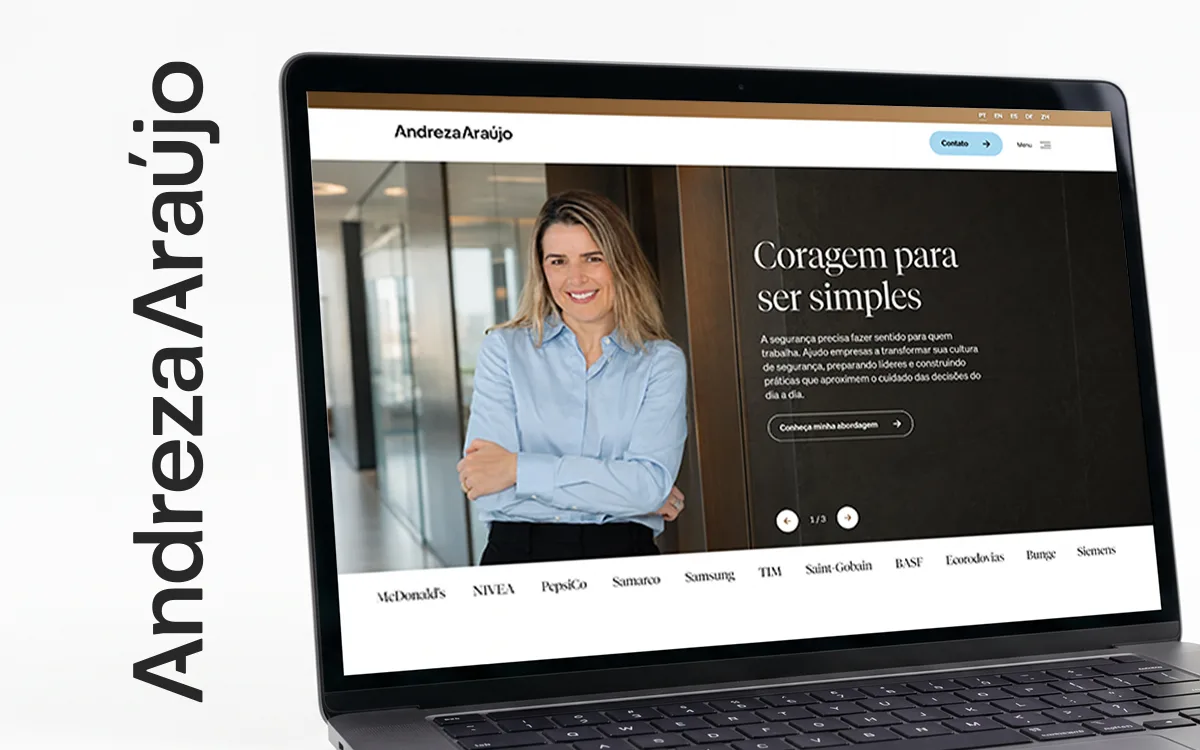Startseite der offiziellen Website andrezaaraujo.com