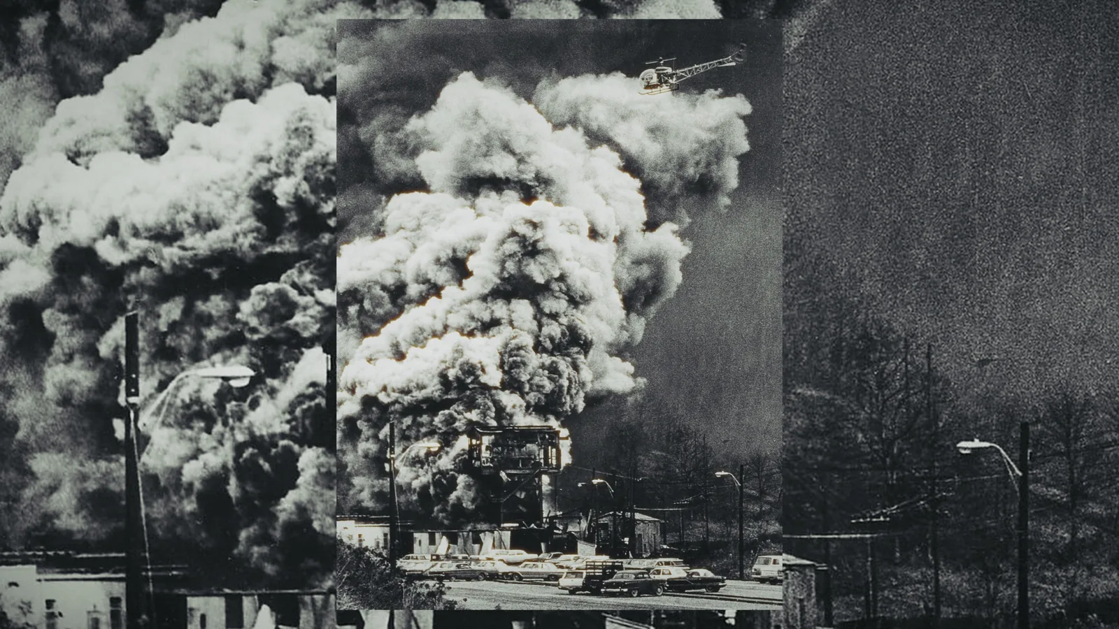 Imagem histórica de arquivo: explosão na mina Consol nº 9, Farmington, 20 de novembro de 1968